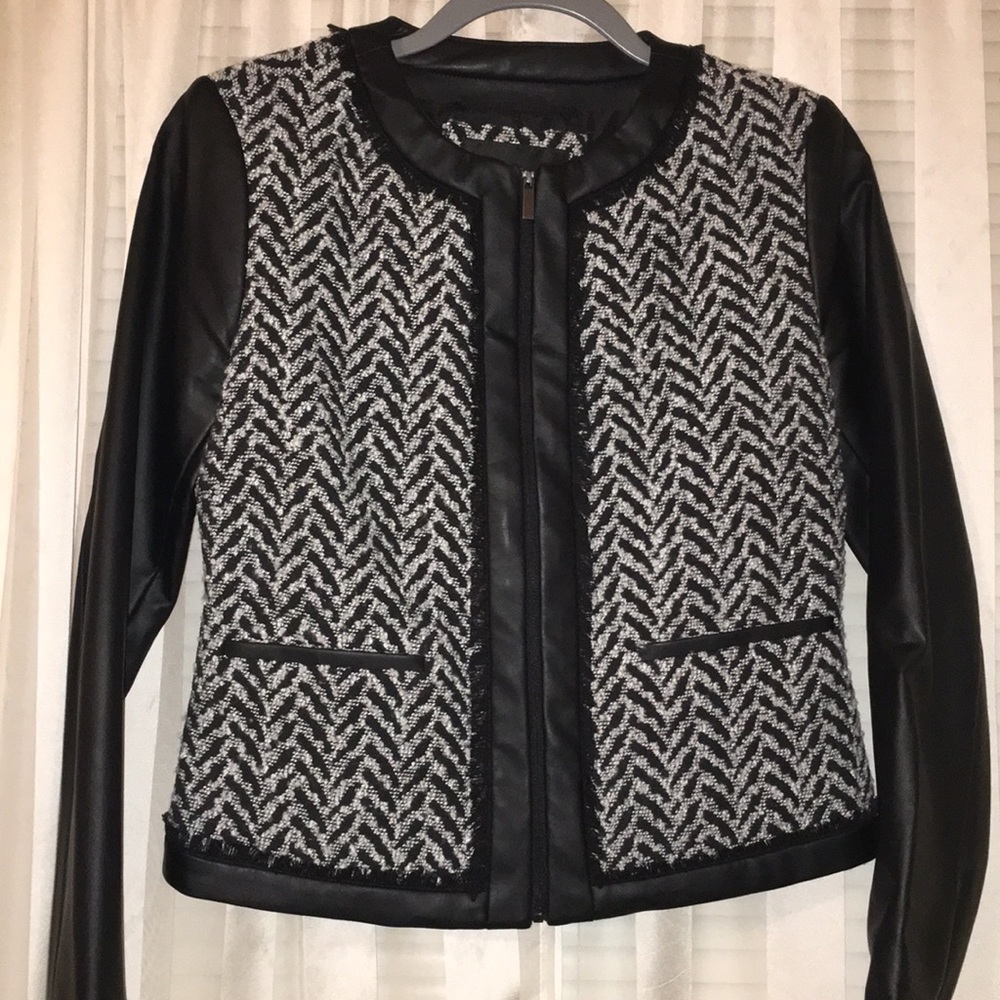 Mossimo wool/faux leather blazer